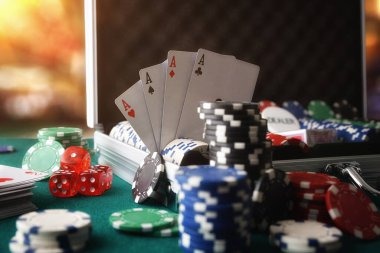 Live dealer blackjack table with multi-camera studio setup